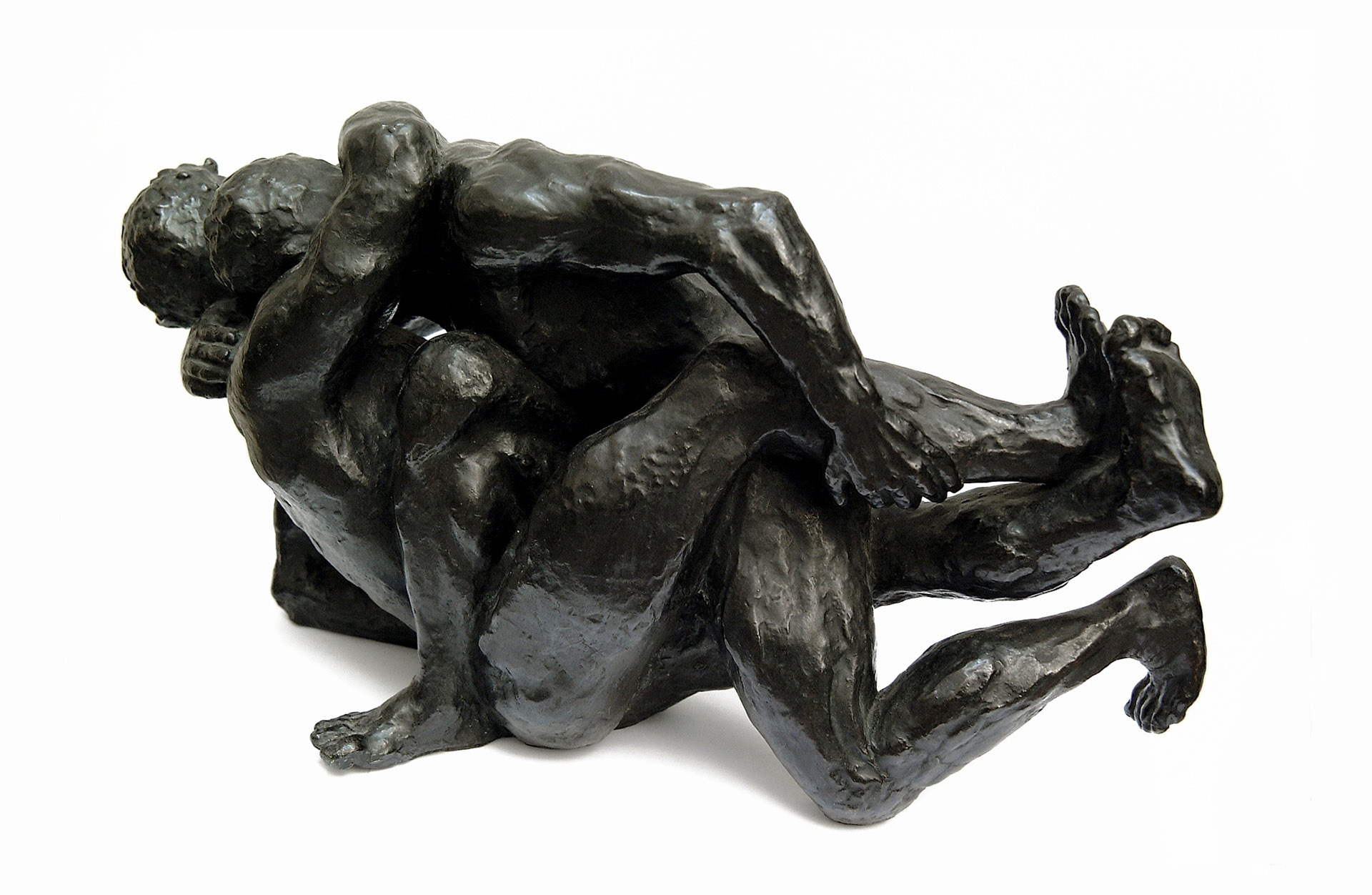 René Iché, Étude de lutteurs à terre ou Étude pour Jacob et l’Ange, vers 1945, Bronze, exposition L'Art en Lutte, La Piscine, Roubaix, France, 2023, Boombartstic Art Magazine