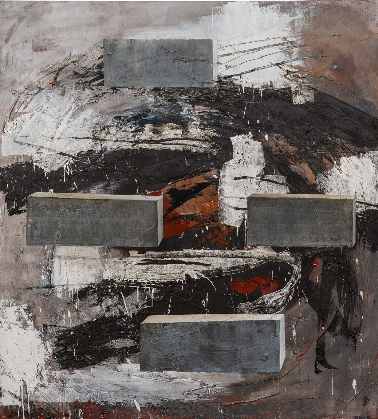 Christoph M. Gais,12.1.88 (00793), 1988, huile sur toile, 230 x 210 cm, exposition Image Worlds from 1990 until Today, 2023, MKM Museum Küppersmühle for Modern Art, Duisburg, Allemagne, Collection Ströher, (c) Christoph M. Gais, (c) photo Henning Krause, Boombartstic Art Magazine