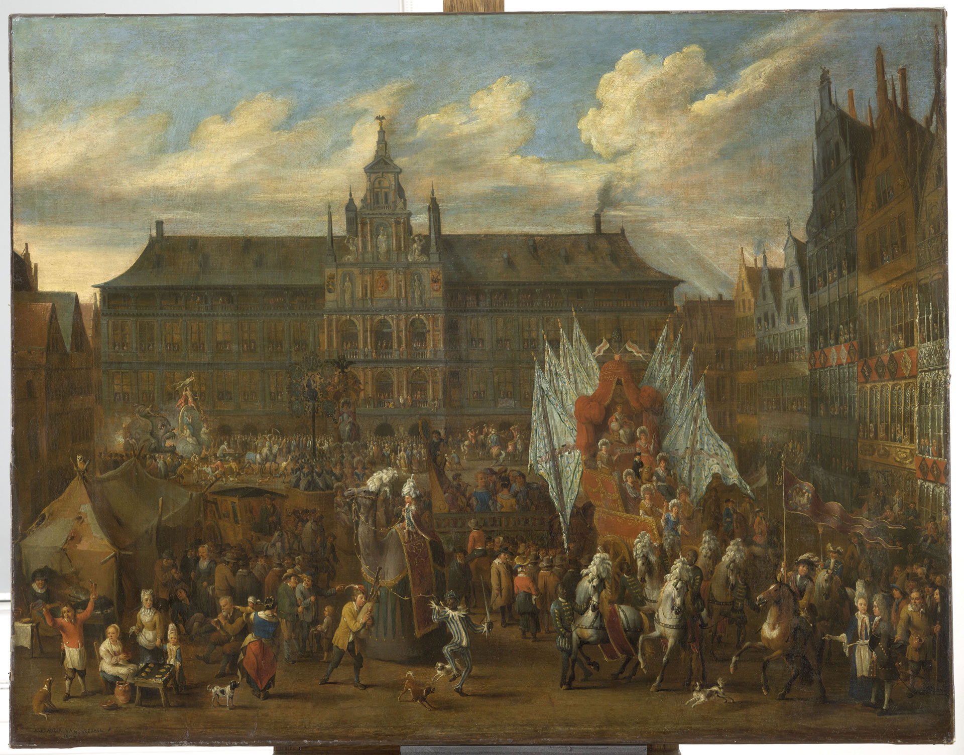 Alexander van Bredael, Cortège à Anvers, collections Musée de l'Hospice Comtesse, Lille, exposition Fêtes et Célébrations flamandes, Palais des Beaux-Arts, Lille, 2025, Festival Fiesta, Boombartstic Art Magazine