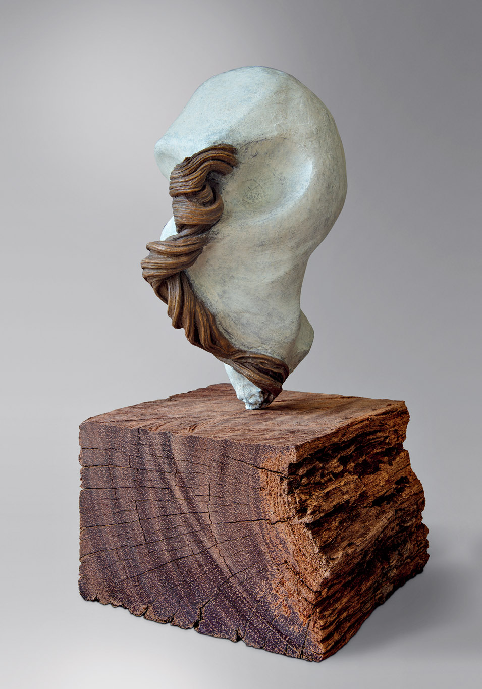 Catherine François, Tête Vieille Blanche, 2021, bronze, 20 x 20 x 40 cm, livre Catherine François, Prisme Editions, 2021, Boombartstic Art Magazine