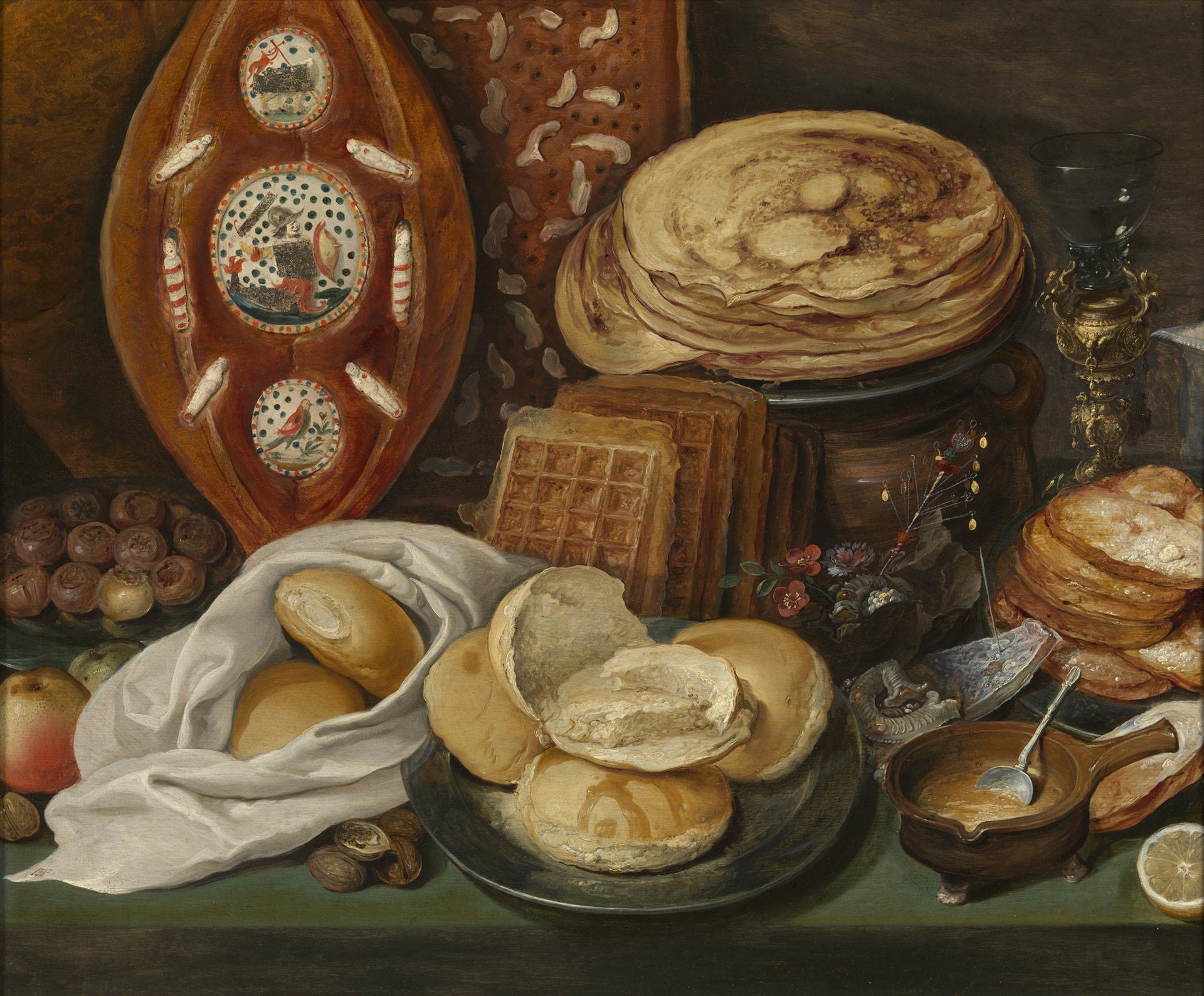Hans Francken, Nature morte aux crêpes, gaufres et Vollaert, collections Musées Royaux des Beaux-Arts de Belgique, Bruxelles, exposition Fêtes et Célébrations flamandes, Palais des Beaux-Arts, Lille, 2025, Festival Fiesta, Boombartstic Art Magazine