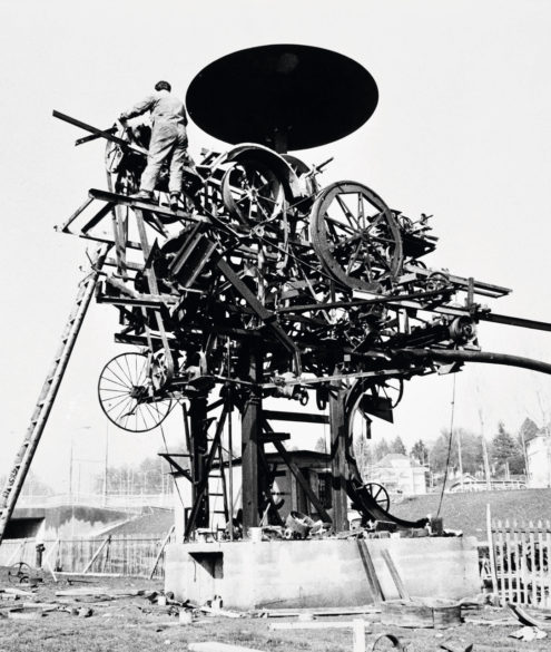 Jean Tinguely, construction d'Eureka pour l’Exposition Nationale de 1964 à Lausanne, œuvre déplacée à Zurich depuis 1967, Année Jean Tinguely 100 - Centenaire, 2025, (c) photo Monique Jacot, Boombartstic Art Magazine