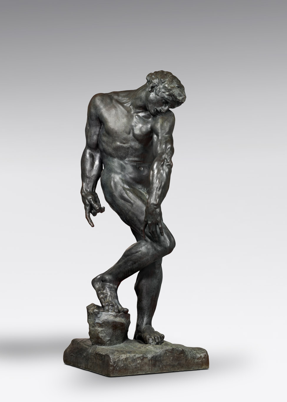 Auguste Rodin (1840-1917) , Adam , 1880, bronze 197 x 76 x 77 cm , Paris, musée Rodin, exposition Rodin / Bourdelle Corps à Corps, musée La Piscine, Roubaix, 2025, (c) musée Rodin , (c) photo Christian Baraja, Boombartstic Art Magazine