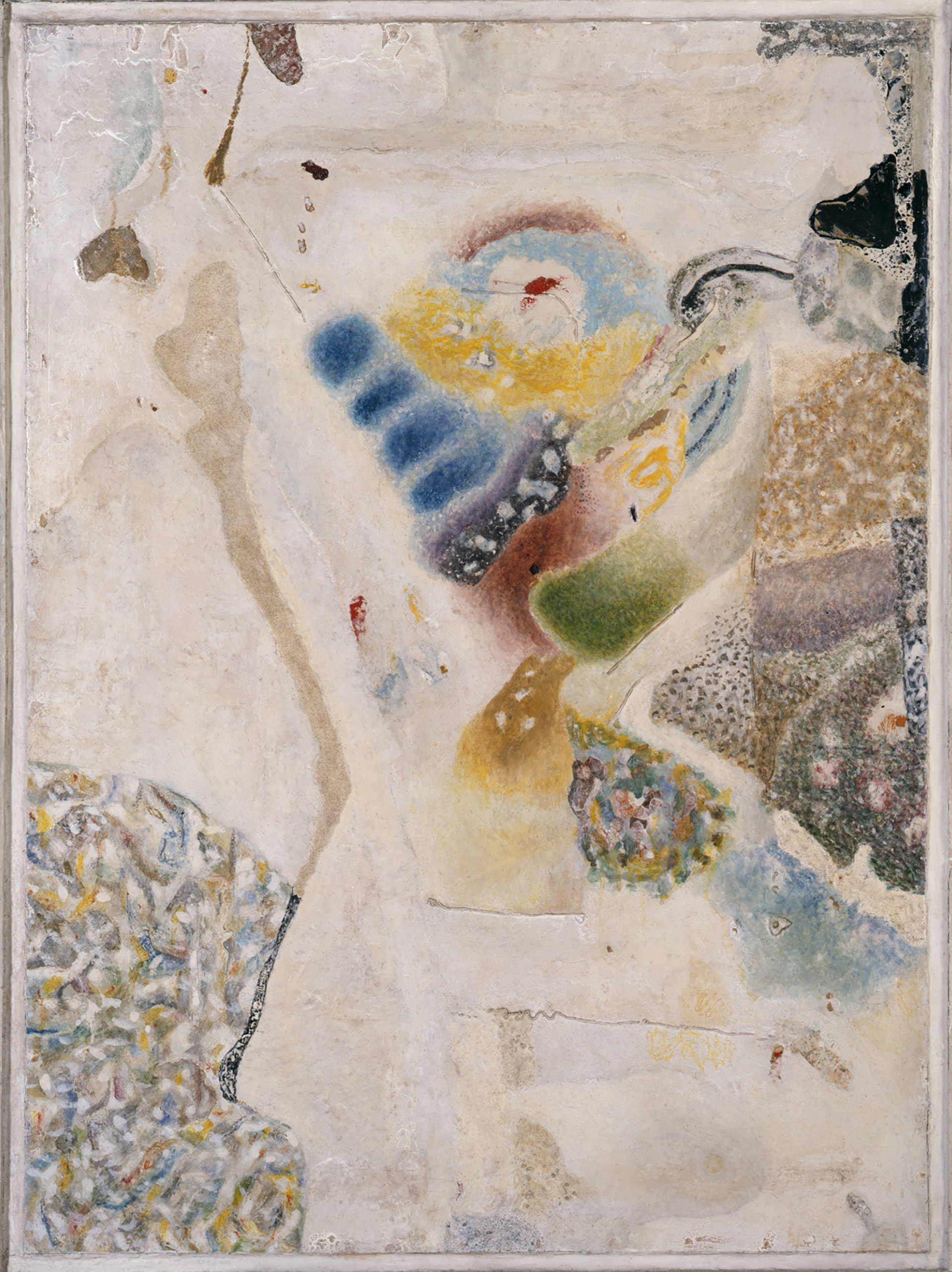 Carl Buchheister, Composition Fe, huile sur carton avec cadre, 1955, 95 x 70 cm, Collection Grässlin, St. Georgen, exposition Paris 1955, Les Abstractionnistes allemands au Centre du Modernisme, musée Emil Schumacher, Hagen, 2025, (c) VG Bild-Kunst, Bonn, (c) photo Thomas Berger, Boombartstic Art Magazine
