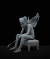 Hans Op de Beeck, Zhai-Liza (Angel) face, 2024, sculpture mixed media, 52 x 59 x 81 cm, exposition Nocturnal Journey, KMSKA, Anvers, 2025, (c) SABAM Belgique 2025, Studio Hans Op de Beeck, Boombartstic Art Magazine