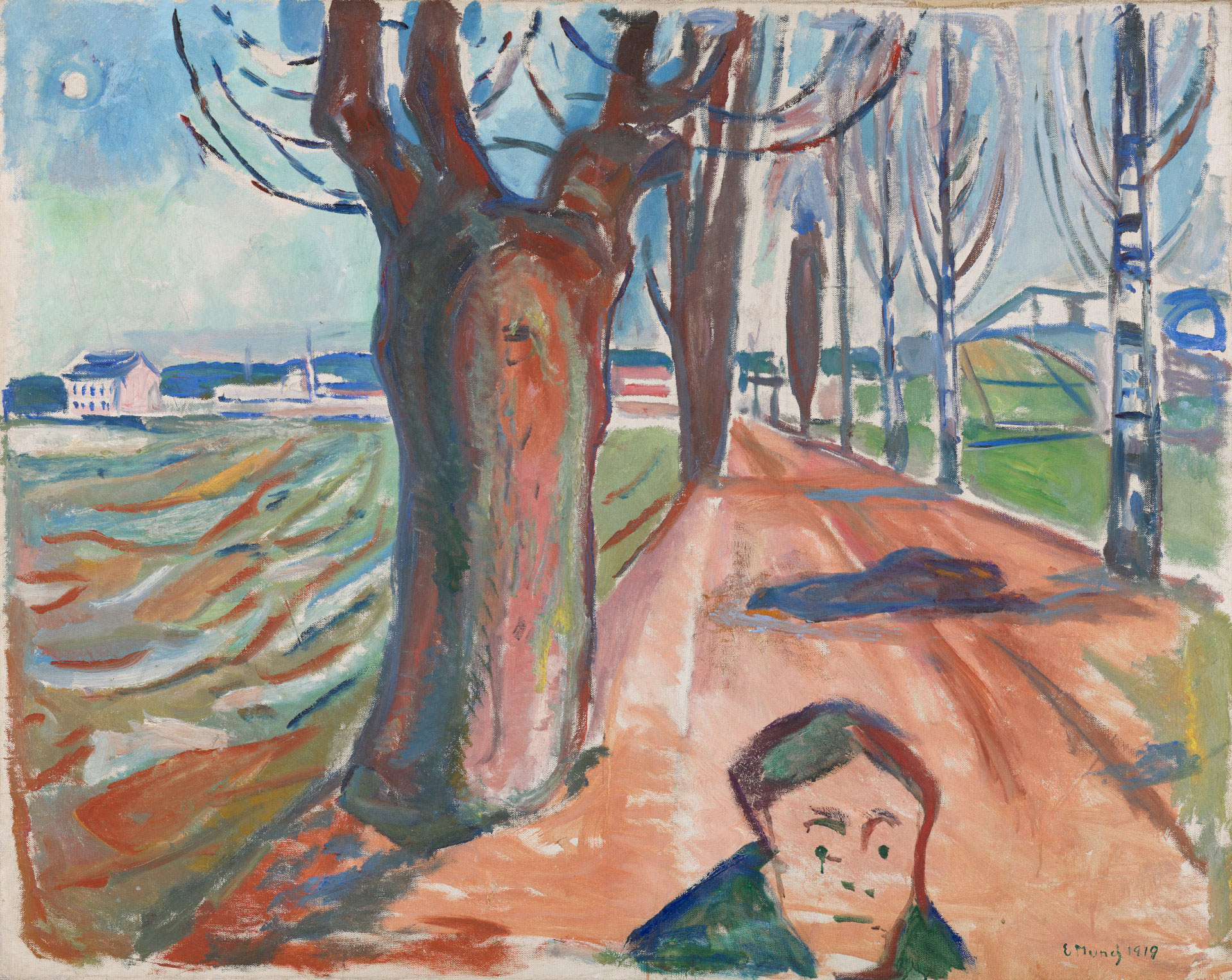 Edvard Munch (1863-1944), Meurtrier sur l'avenue, 1919, huile sur toile, collection Musée Munch, Oslo, exposition Edvard Munch, Angst, Kunstsammlungen Chemnitz, Allemagne, Chemnitz 2025, Capitale européenne de la Culture, (c) photo Munchmuseet/Halvor Bjørngård, Boombartstic Art Magazine