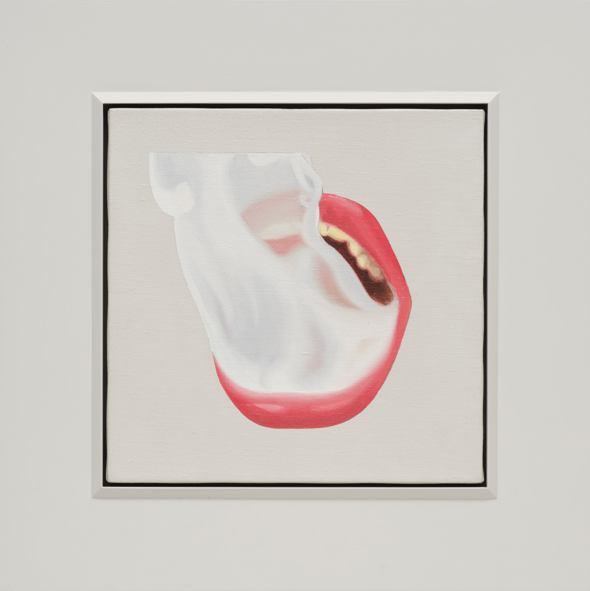 BRAFA 2026, Almine Rech, Tom Wesselmann (États-Unis, Ohio 1931-2004 New York), Étude de fumeur (Pour Fumeur n° 11) , 1972, Huile sur toile, 29,2 x 29,2 cm, 46,4 x 46,4 x 3,8 cm (encadré), Examiné par le comité Wesselmann du WPI le 13 décembre 2023 en vue de son inclusion dans le catalogue raisonné à paraître, Provenance : succession de l’artiste, (c) photo courtesy Almine Rech, Boombartstic Art Magazine