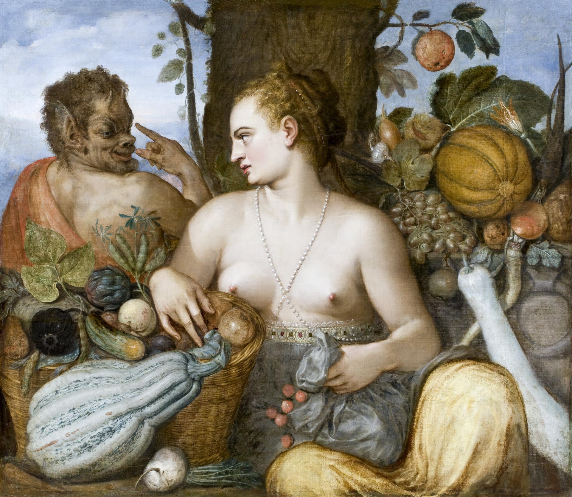 Frans Floris de Vriendt, Pomone, 1565, Historiska Museet, Stockholm, exposition Bellezza e Bruttezza, BOZAR, Bruxelles, 2026, (c) Hallwylska Museet -Statens Stockholm. (c) photo Jens Mohr, Boombartstic Art Magazine