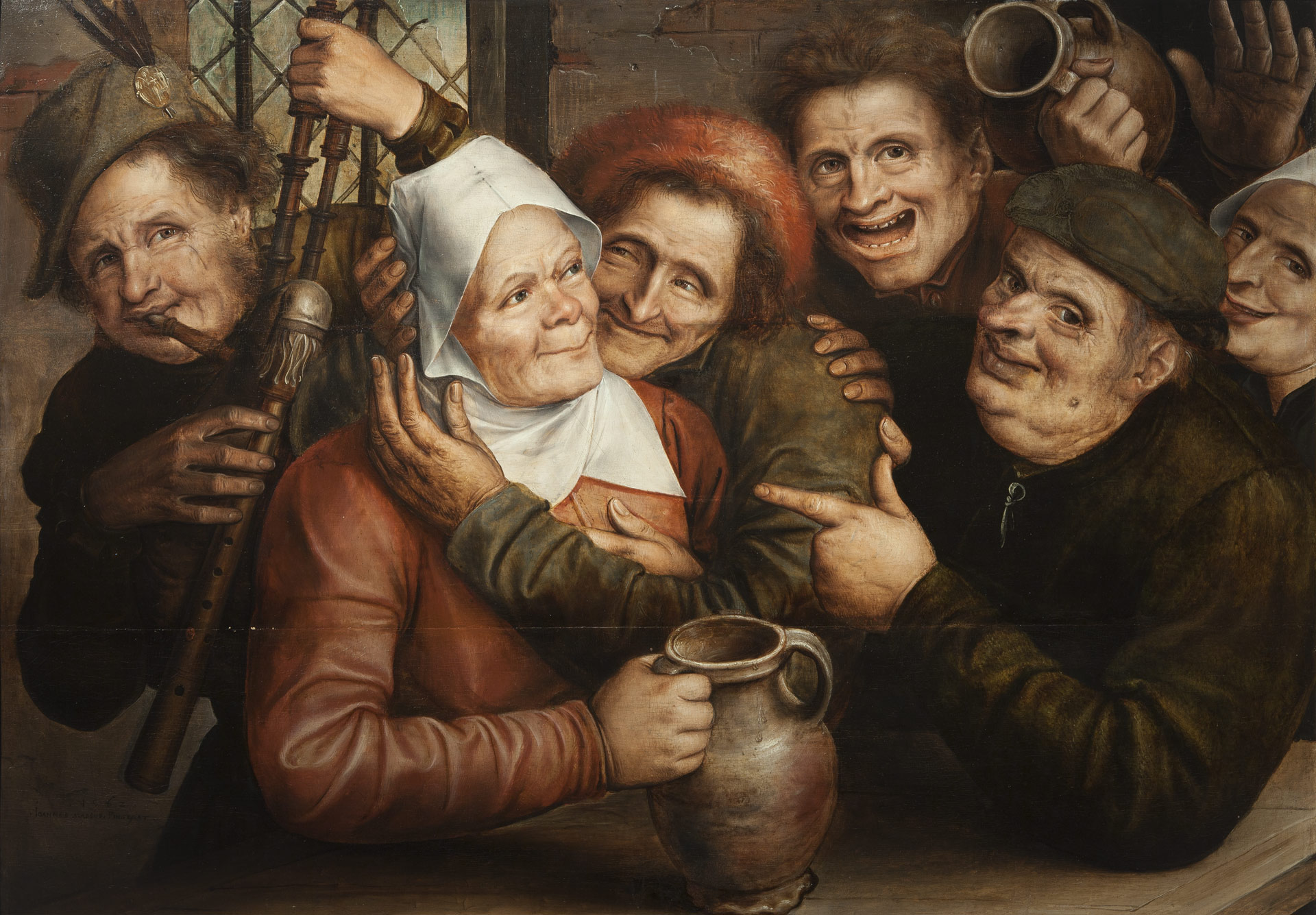 Jan Massys, La joyeuse Compagnie, 1562, Musée Thomas Henry, Cherbourg-en-Cotentin, inv. 835.66, exposition Bellezza e Bruttezza, BOZAR, Bruxelles, 2026, (c) Musée Thomas Henry, Cherbourg-en-Cotentin. (c) photo D. Sohier, Boombartstic Art Magazine