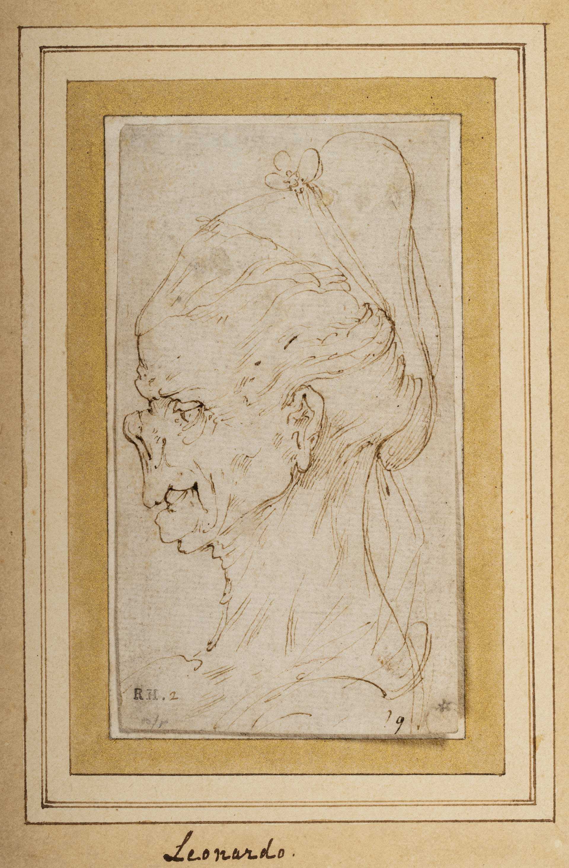 Léonard de Vinci, Tête grotesque de femme de pro le, ca. 1490-1500, Collection Ligabue, exposition Bellezza e Bruttezza, BOZAR, Bruxelles, 2026, (c) Collezione Ligabue, Venezia. (c) photo Matteo De Fina, Boombartstic Art Magazine