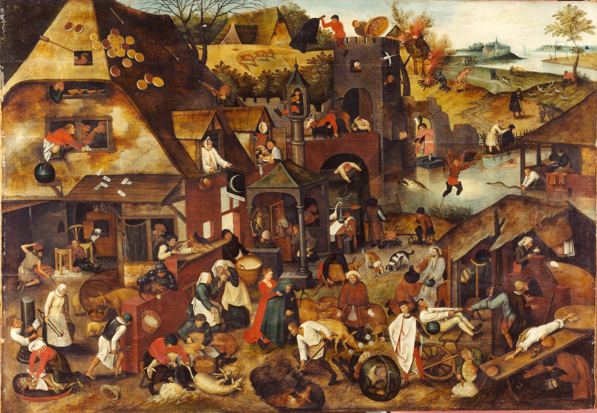 Pieter Bruegel le Jeune, Les Proverbes, 1607, Stadsmuseum Lier, inv. 0062, exposition Bellezza e Bruttezza, BOZAR, Bruxelles, 2026, (c) Stadsmuseum Lier, Boombartstic Art Magazine