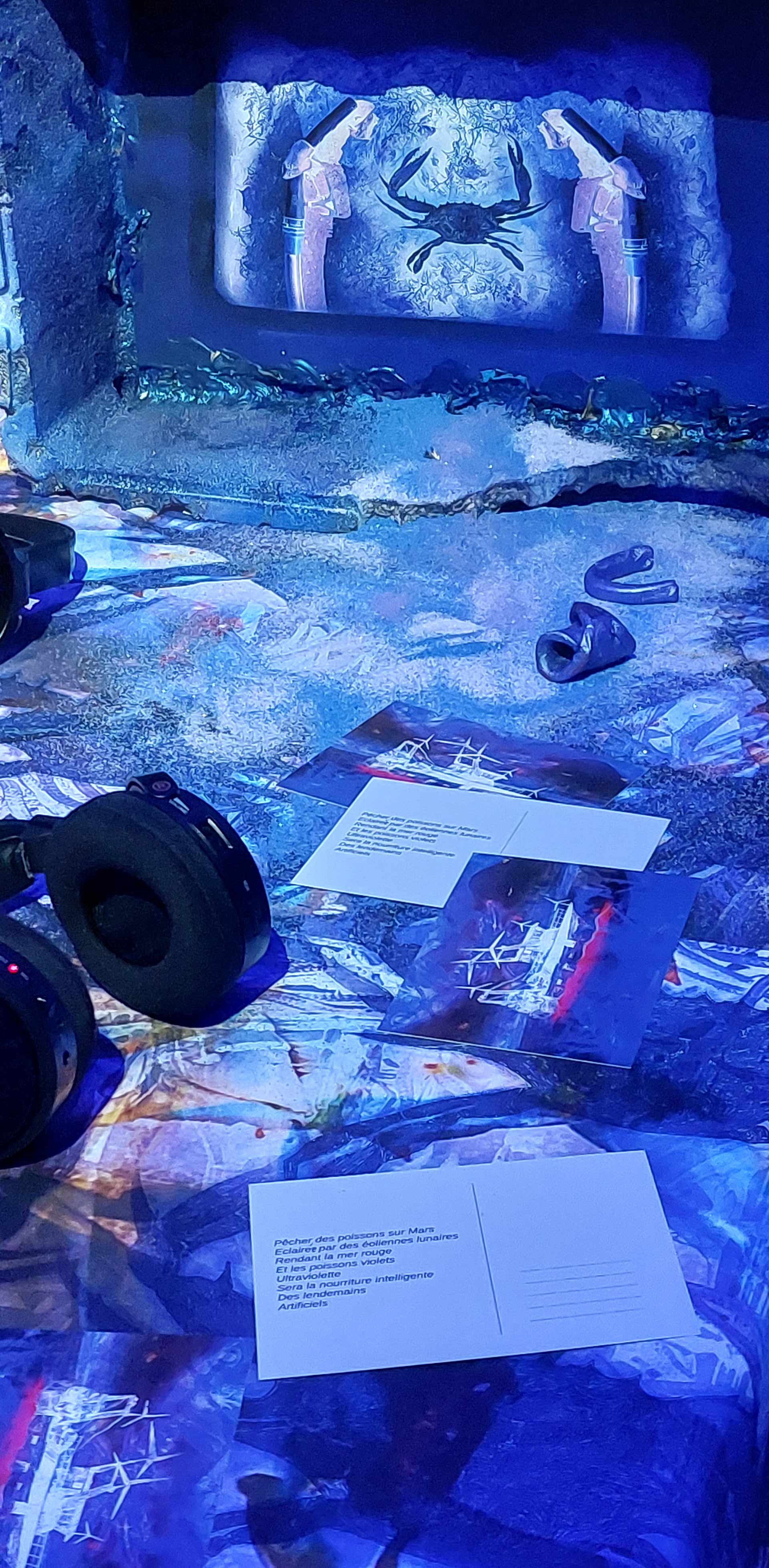 Louisa Marajo, vue de l'exposition La Solidarité des Destins - restitution de résidence au Grau du Roi, CRAC Occitanie, Sète, France, 2026, (c) courtesy Louisa Marajo, (c) photo Eric Mabille, Boombartstic Art Magazine