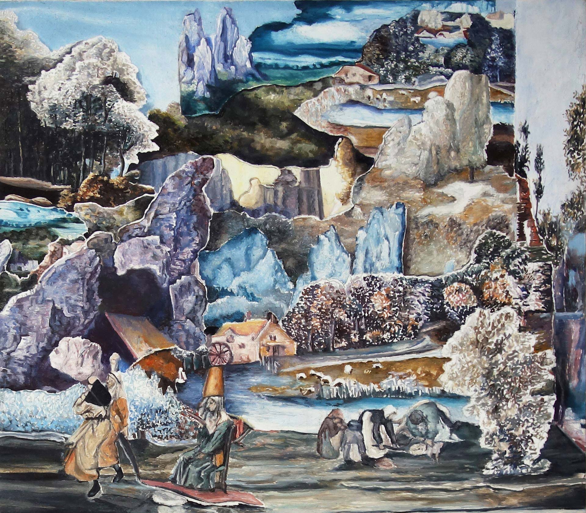 Emilie Terlinden, Beyond Horizons III, huile sur toile marouflée sur bois, 15 × 20,5 cm, 2025, Collection privée, exposition Timelapse, Le Botanique, Bruxelles, (c) Emilie Terlinden, (c) photo courtesy Le Botanique, agenda avril 2026, Paysages & Jardins, Boombartstic Art Magazine