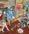André Cervera, La Rue des fous, 2024, acrylique et technique mixte sur toile de lin, 180 x 210 cm, exposition Carambolages, Musée Paul Valéry, Sète, France, 2026, (c) ADAGP, Paris, 2026, (c) photo Pierre Schwartz, Boombartstic Art Magazine