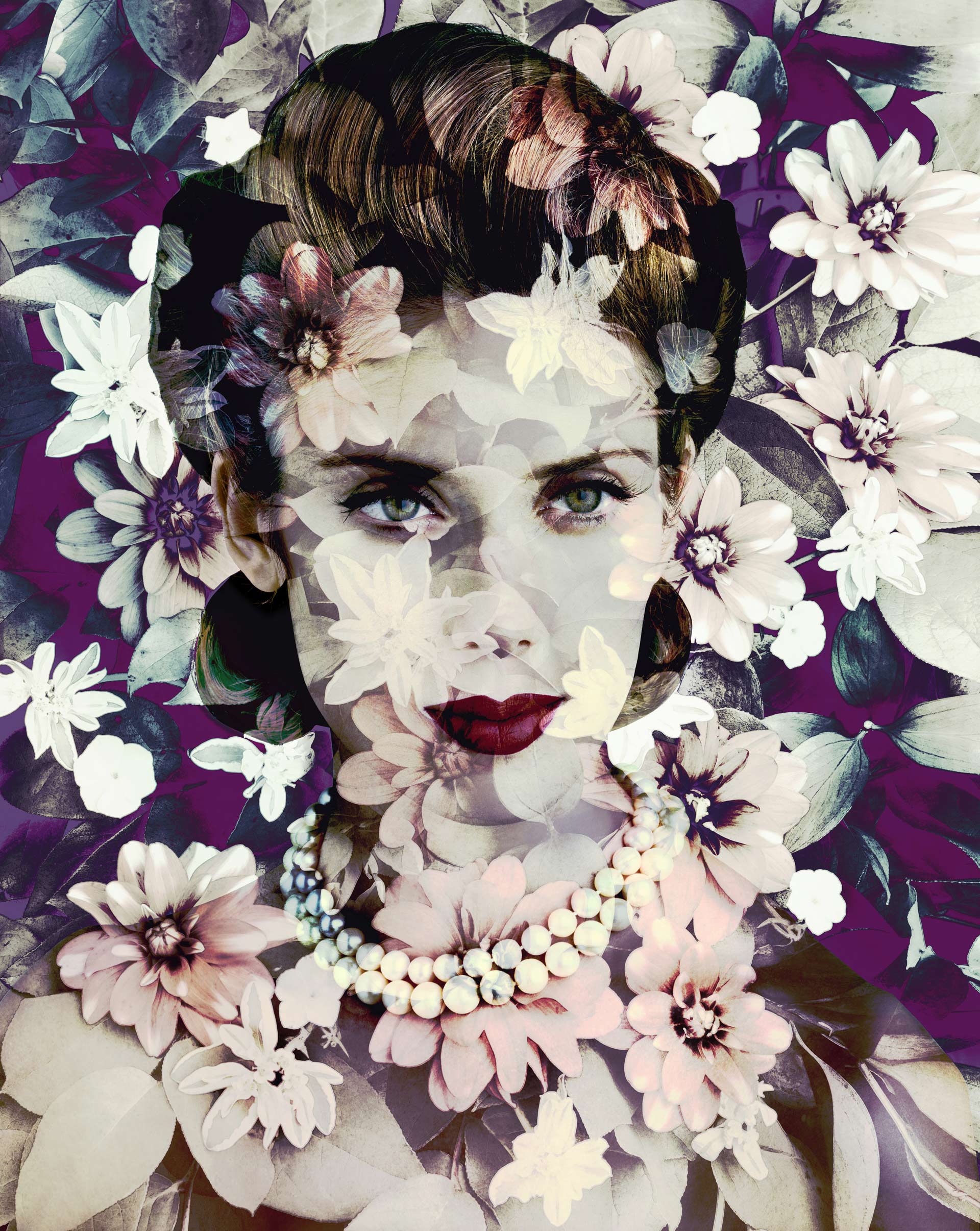 Valérie BELIN, Phlox New Hybrid (with Dahlia Redskin), 2010, Impression pigmentaire sur papier marouflé sur Dibond, 163 x 130 cm (64 3/16 x 51 3/16 in), Pinault Collection, Images E00904, Valérie Belin (c) Adagp, Paris, 2026, Courtesy Galerie Jérôme de Noirmont, Paris, Exposition Picture Perfect, BOZAR, Bruxelles, 2026, Boombartstic Art Magazine