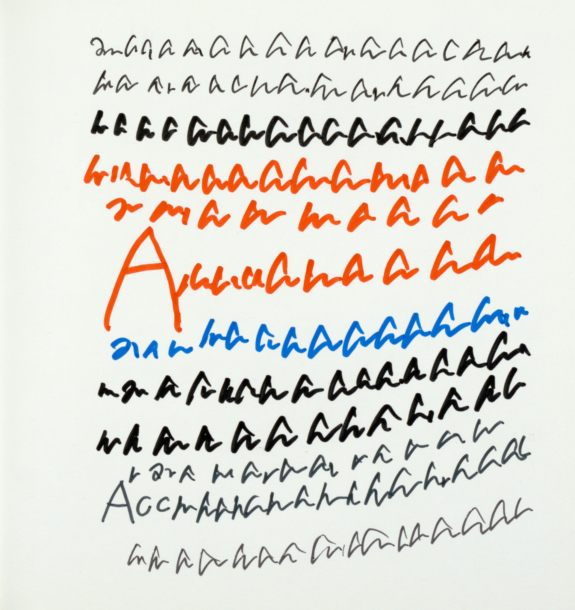 Pascal Vonlanthen, sans titre, 2015, extrait d'un cahier, mine de plomb, crayon de couleur, encre de Chine et feutre sur papier, Cab-17767, Collection de l'Art Brut de Lausanne, exposition Ecrits d'Art Brut, Fondation Jan Michalski pour l'écriture et la littérature, Montricher, Suisse, 2026, (c) Collection de l'Art Brut, (c) Fondation Jan Michalski, Boombartstic Art Magazine